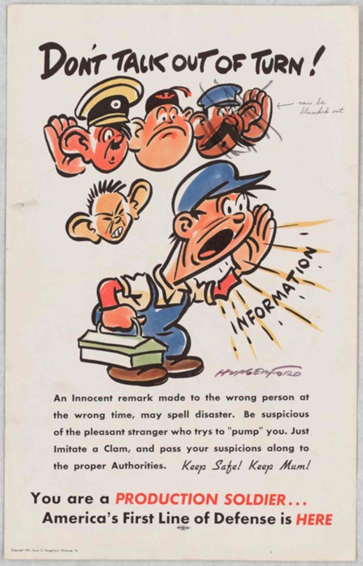 War Information Soldier American World War II Advert Poster