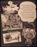 War Monkey Bomb Vintage Retro Advert Poster A4 Photo Print