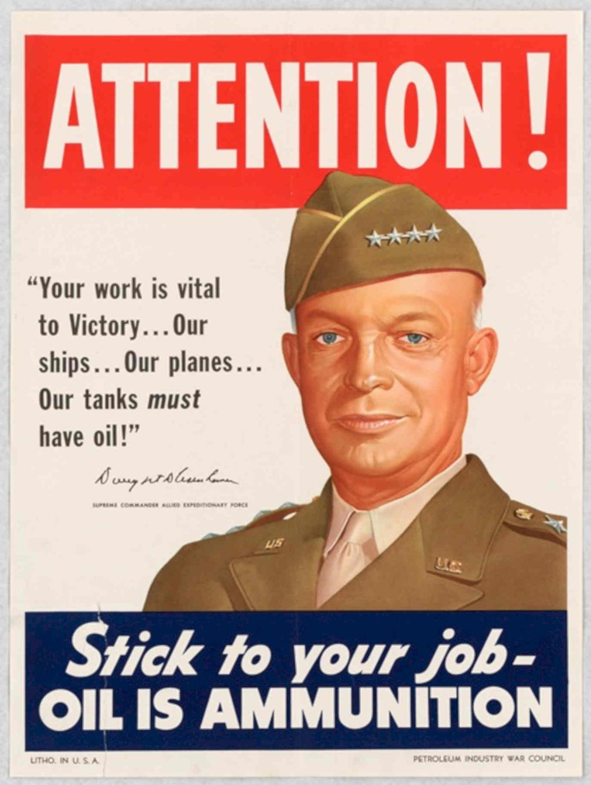 War Oil Poster American World War II Advert Poster