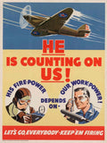 War Plane Soldiers American World War II Advert Poster