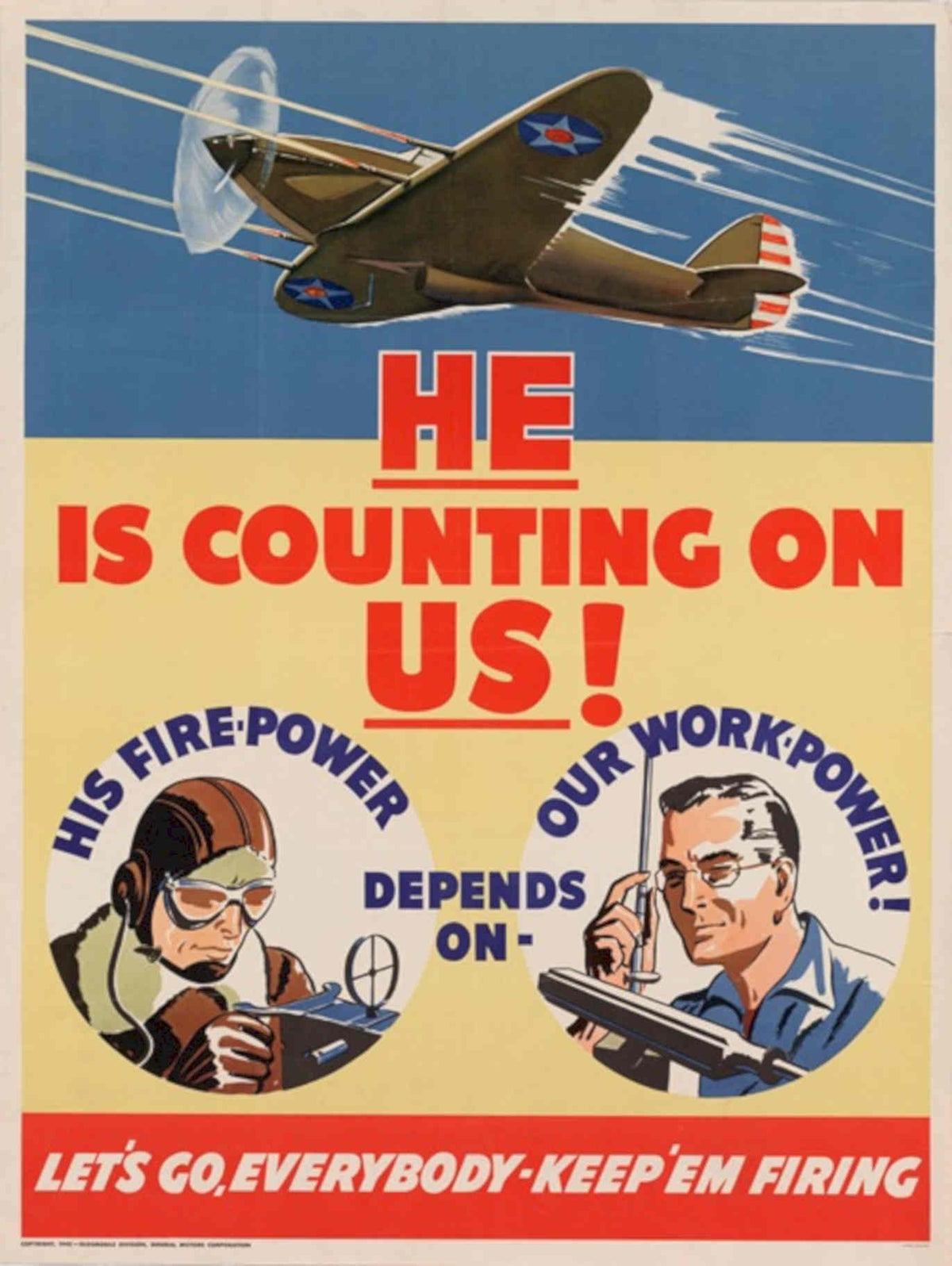 War Plane Soldiers American World War II Advert Poster