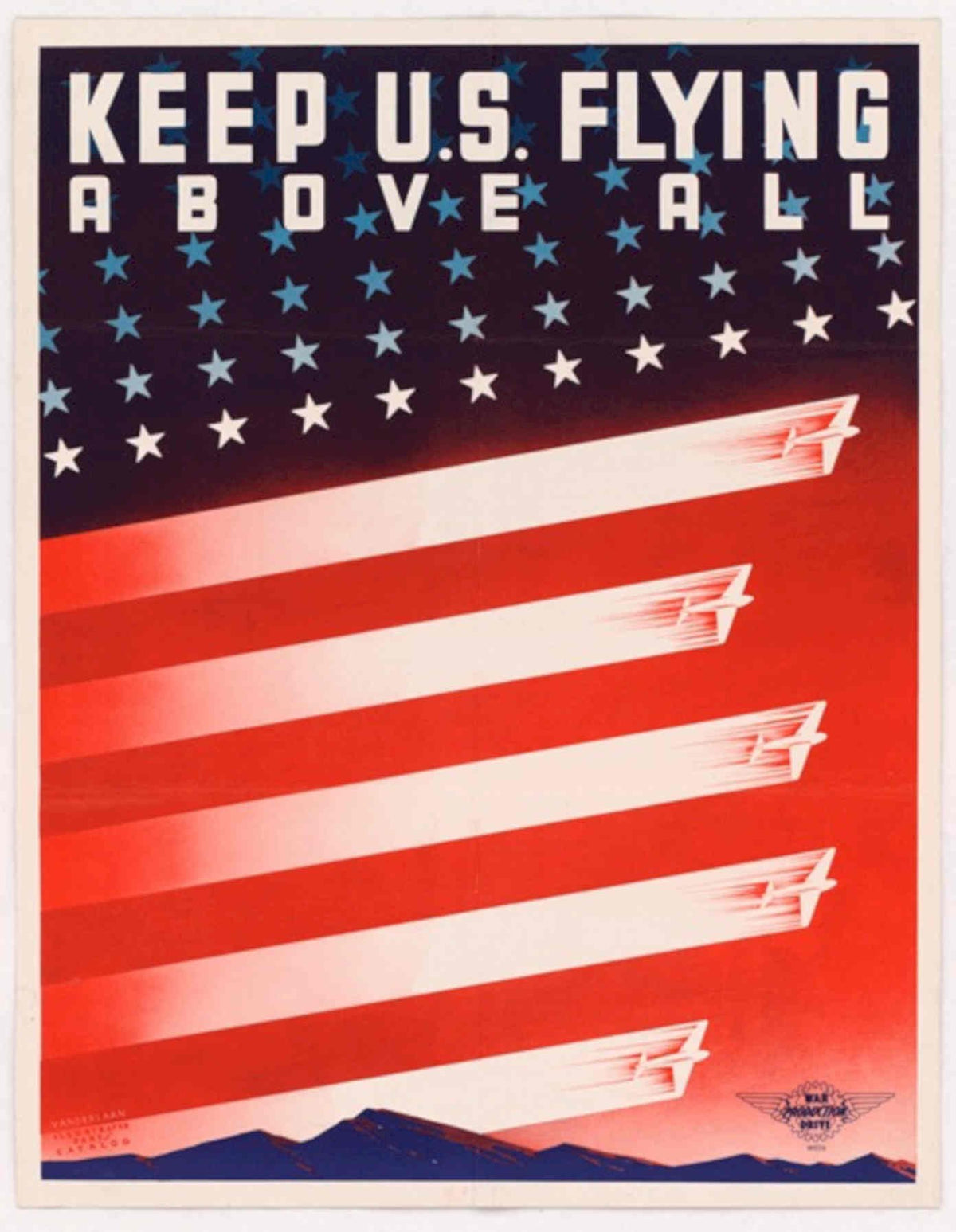 War Planes Flag American World War II Advert Poster