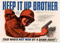 War Production Soldier 2 American World War II Advert Poster