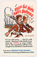 War Production Soldiers American World War II Advert Poster