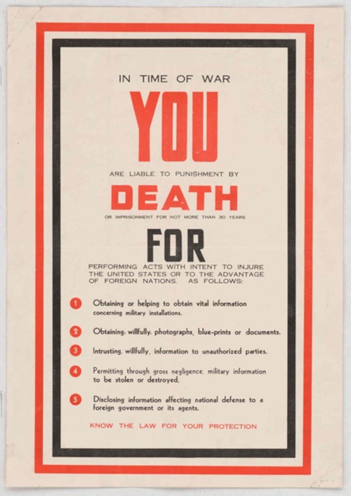 War Punishment Death American World War II Advert Poster