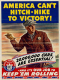 War Red Cars American World War II Advert Poster