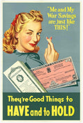 War Savings Woman American World War II Advert Poster