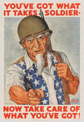 War Soldier Flag American World War II Advert Poster