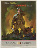 War Soldier Signal American World War II Advert Poster