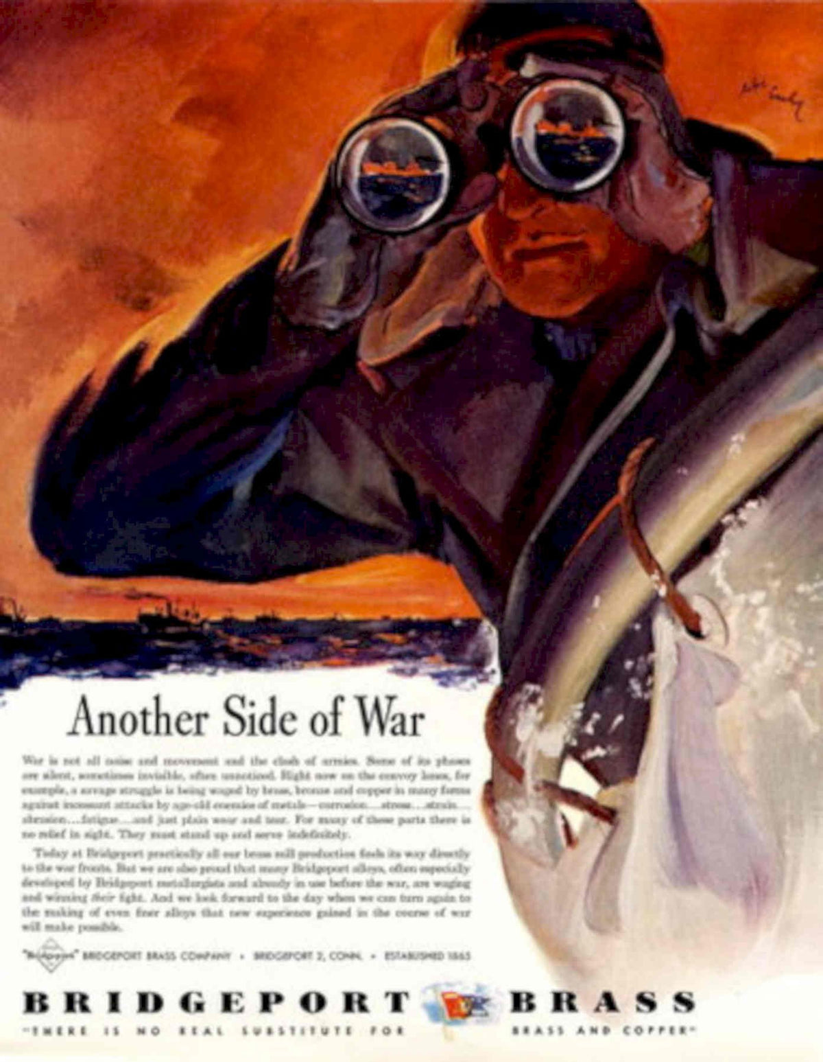 War Soldier Sunset 1940s Vintage Retro Advert Poster