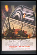 War Soldiers Guns 1940s Vintage Retro Advert Poster