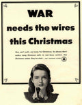 War Wires Christmas 1940s Vintage Retro Advert Poster