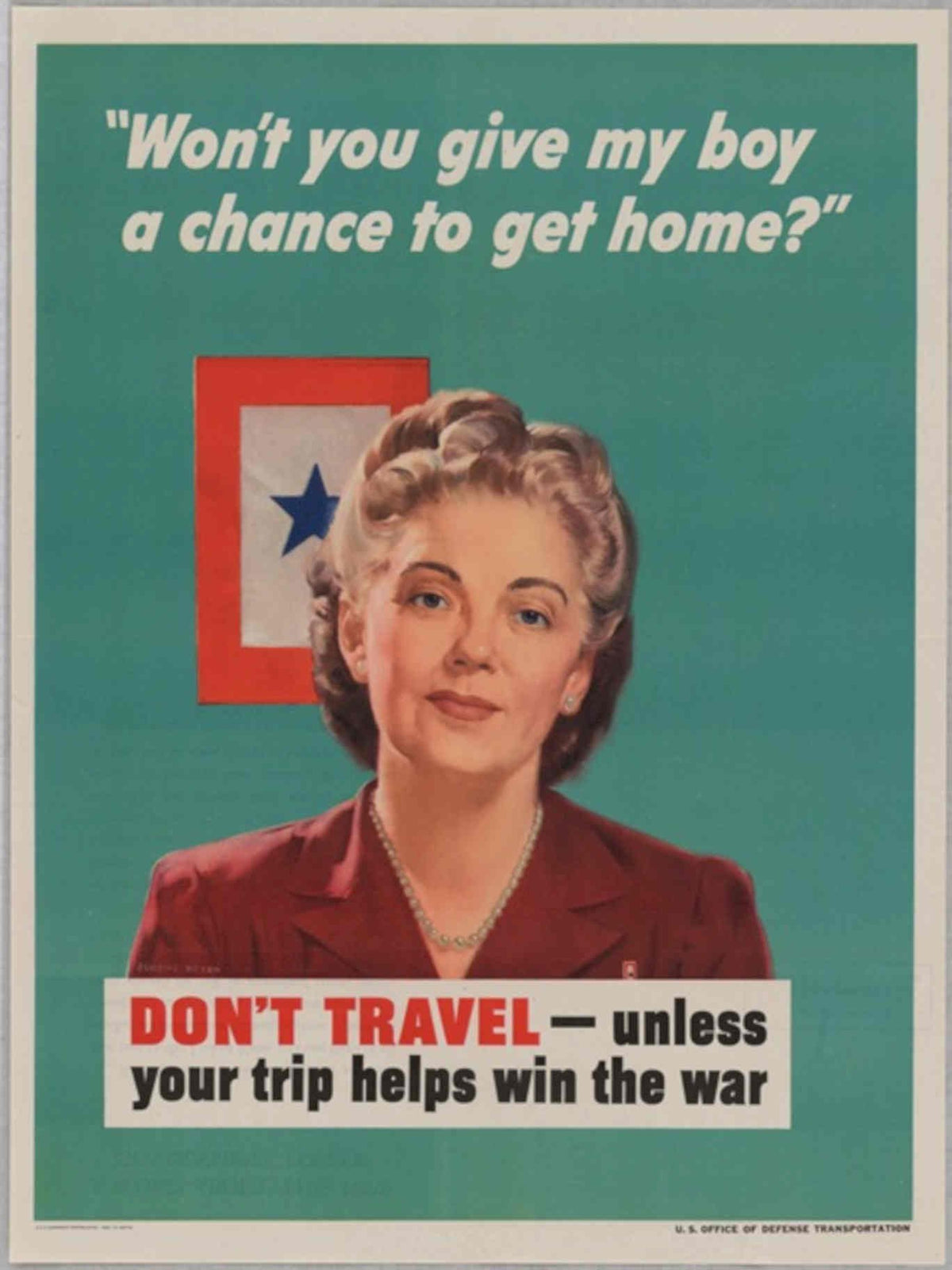War Woman Flag American World War II Advert Poster