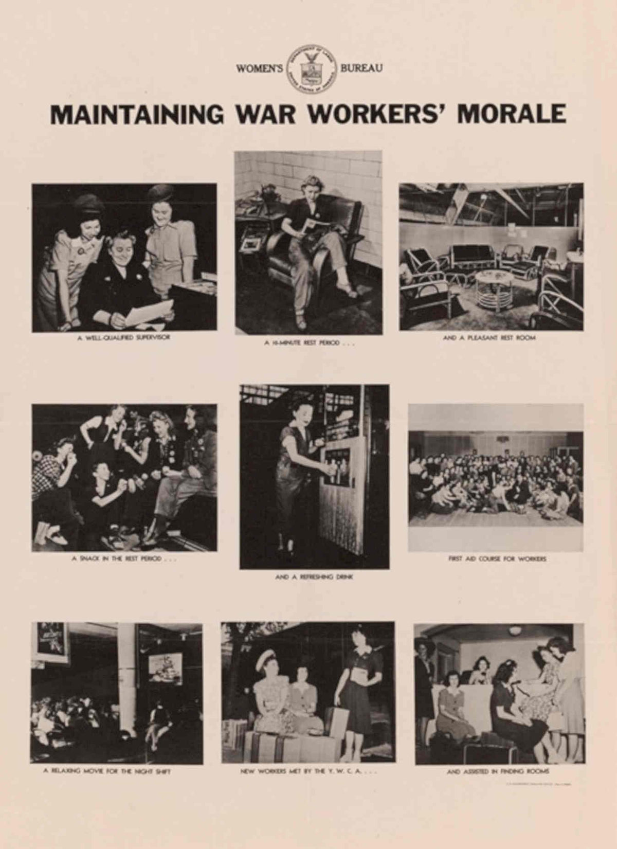 War Workers Morale American World War II Advert Poster