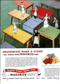 Warerite Tables Women 1950s Vintage Retro Advert Poster
