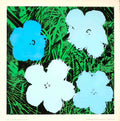 WarholFlowerBlu Advert A4 Photo Print