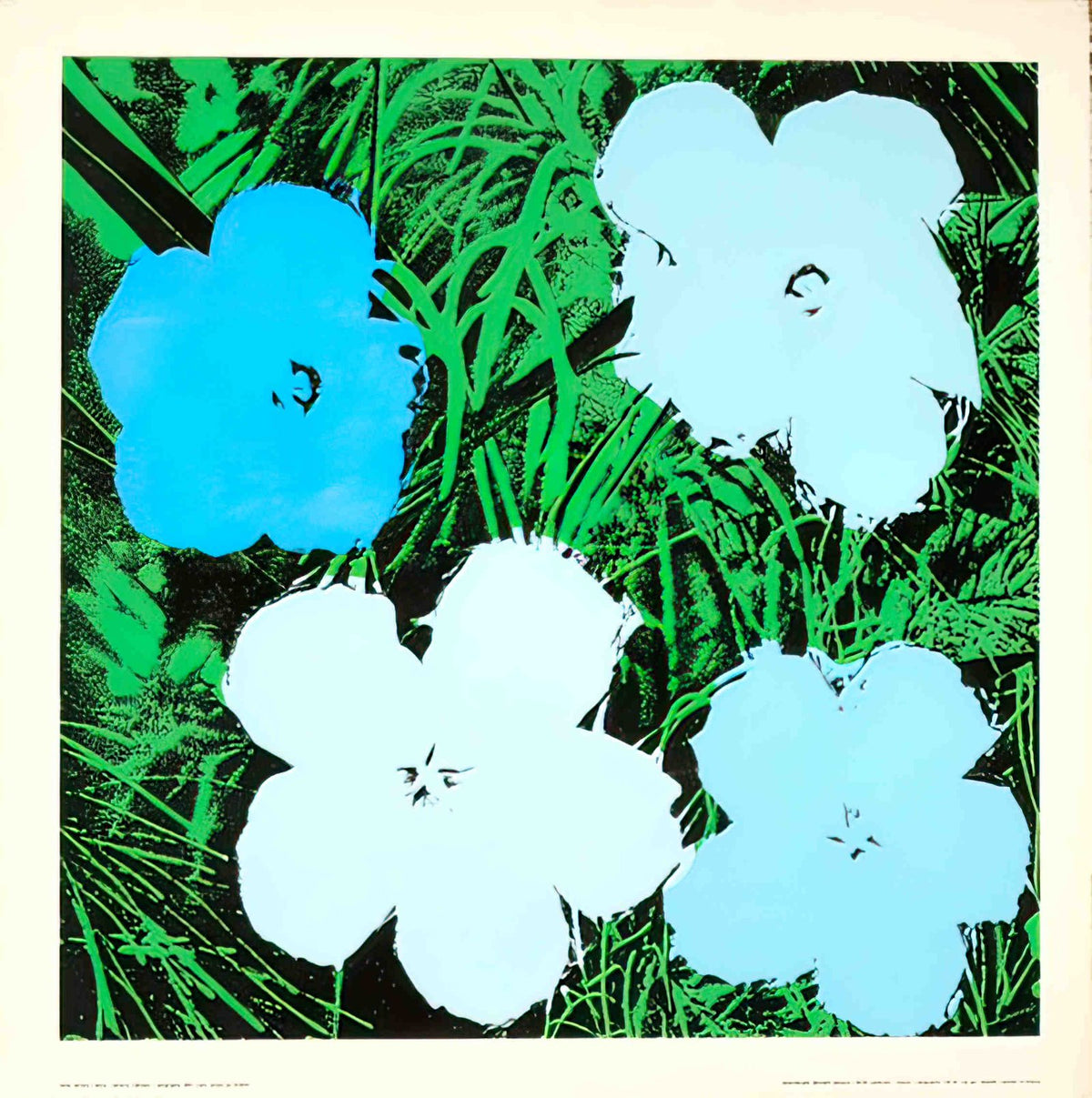 WarholFlowerBlu Advert A4 Photo Print