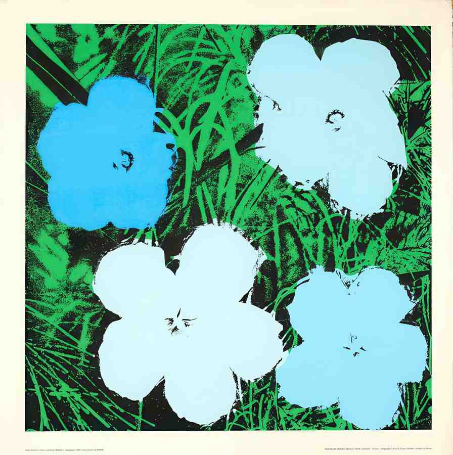 WarholFlowerBlu Vintage Advert A4 Photo Print