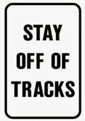 Warning Tracks Sign Vintage Retro Advert Ads A4 Photo Print