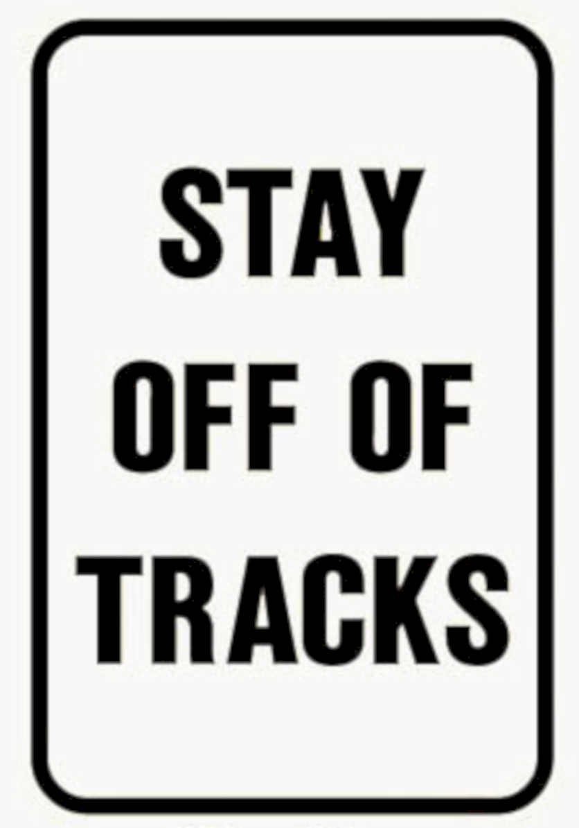 Warning Tracks Sign Vintage Retro Advert Ads A4 Photo Print