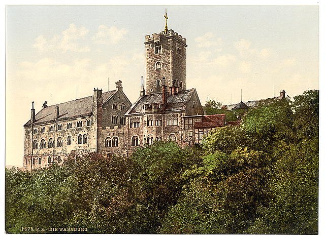 Wartburg from the east Thuringia Vintage A4 Photo Print