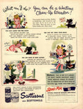 Wartime Clean Up 1940s Vintage Retro Advert Poster