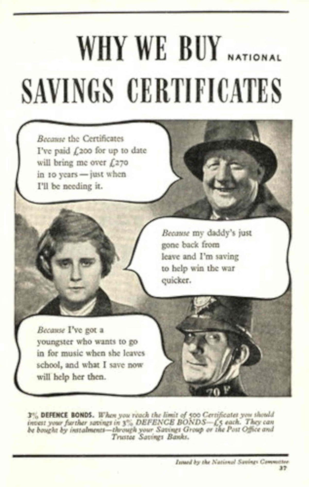 Wartime Savings Poster 1940s Vintage Retro Advert Poster
