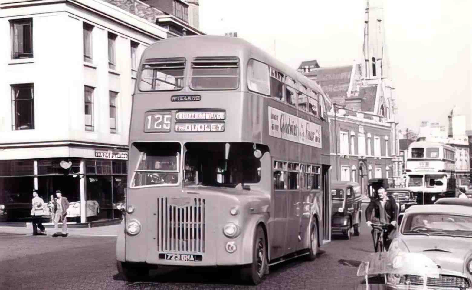 Warwickshire Birmingham Double Decker Bus 1950s Vintage A4 Photo Print
