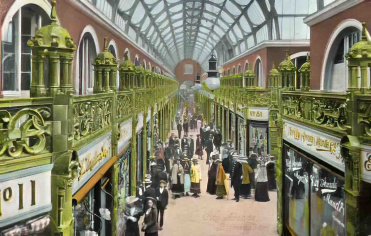 Warwickshire Birmingham Great Western Arcade c1905 Vintage A4 Photo Print