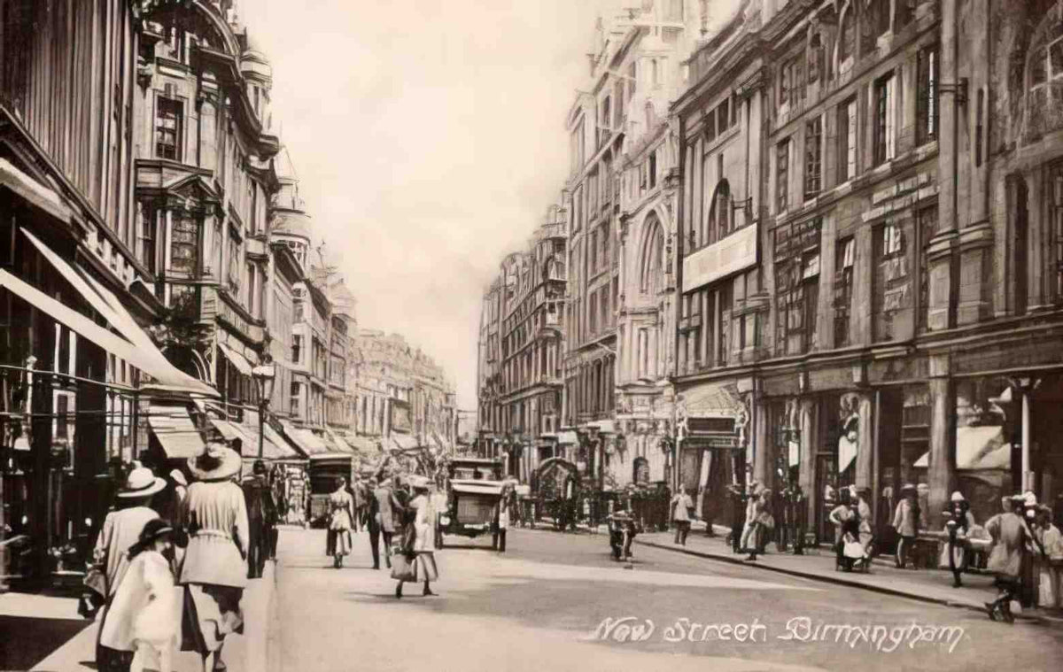 Warwickshire Birmingham New Street Vintage A4 Photo Print
