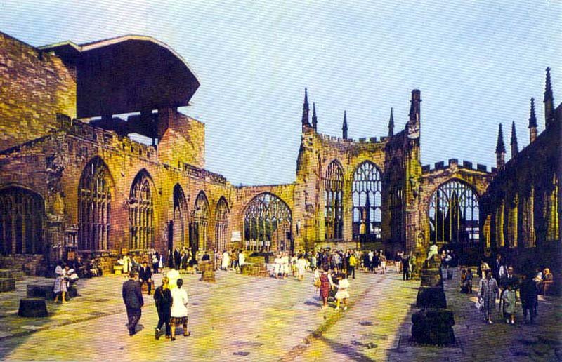 Warwickshire Coventry Cathedral 1960s vintage old A4 Photo Print