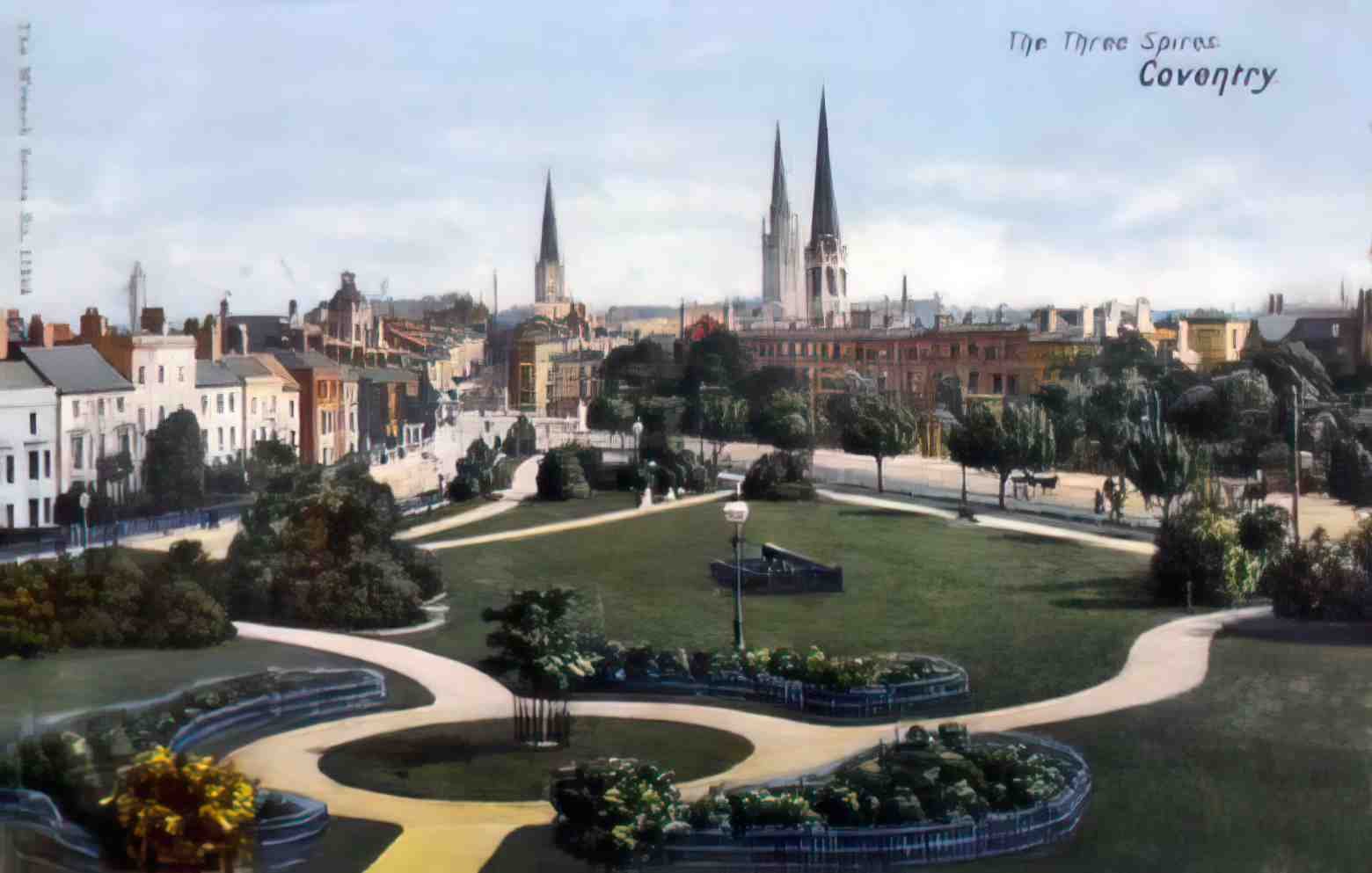 Warwickshire Coventry The 3 Spires 1900s Vintage A4 Photo Print