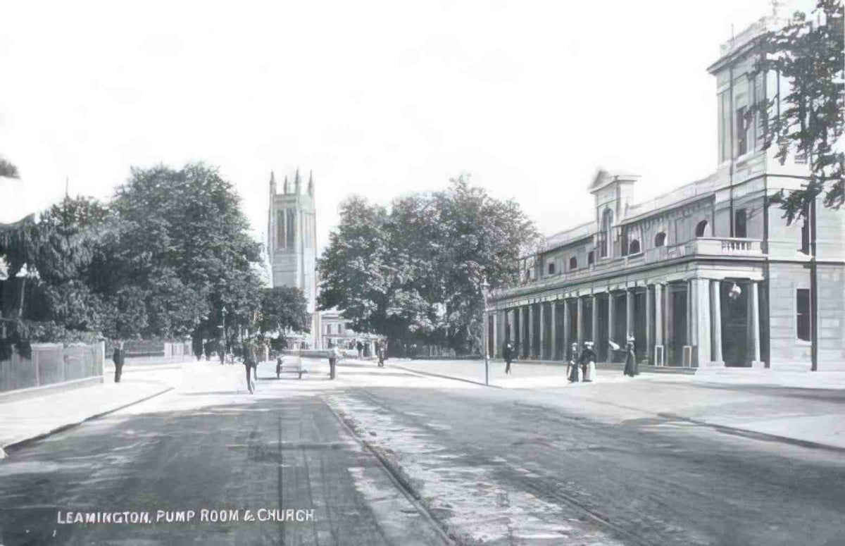 Warwickshire Leamington Pump Room and Church Vintage A4 Photo Print