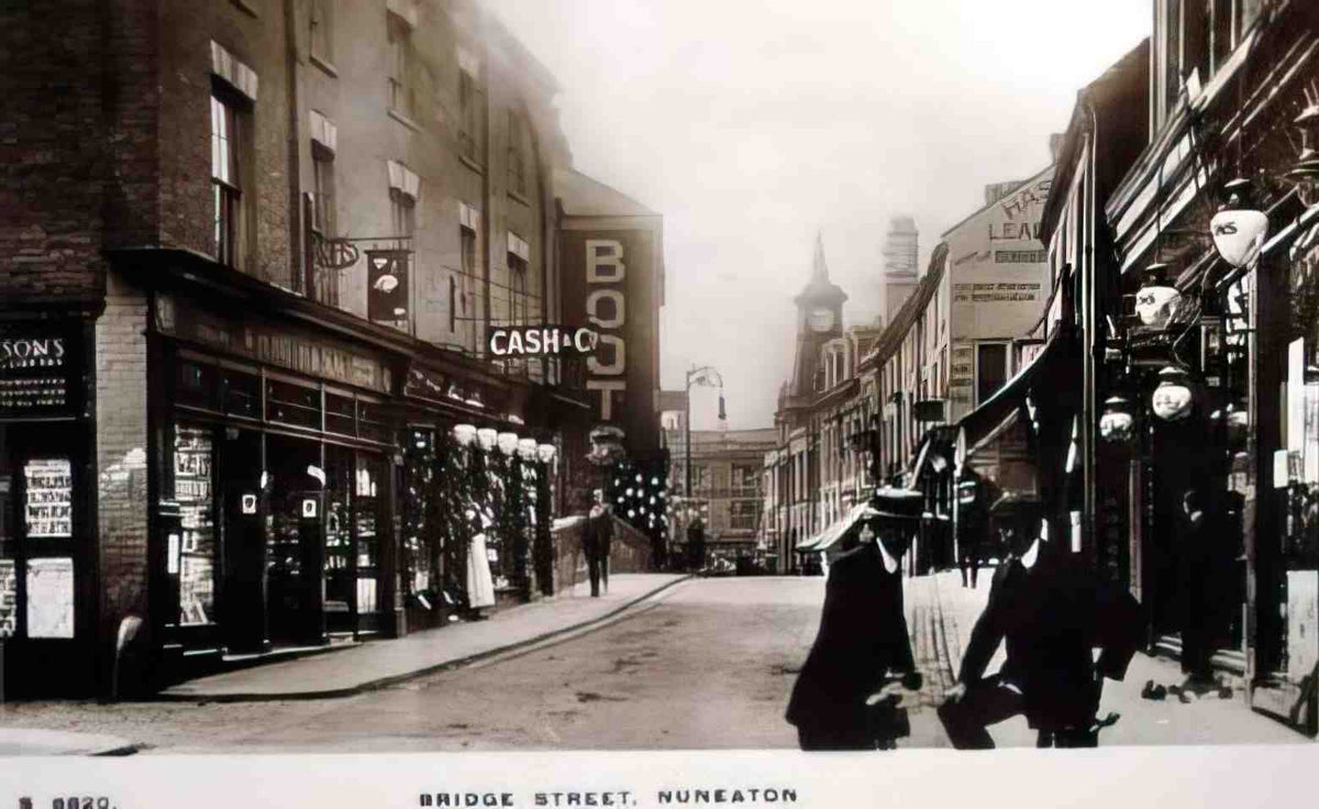 Warwickshire Nuneaton Bridge Street Vintage A4 Photo Print