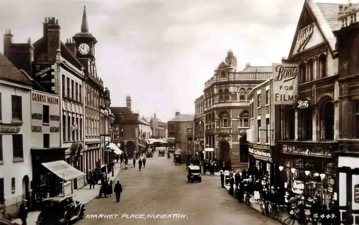 Warwickshire Nuneaton Market Place Vintage A4 Photo Print