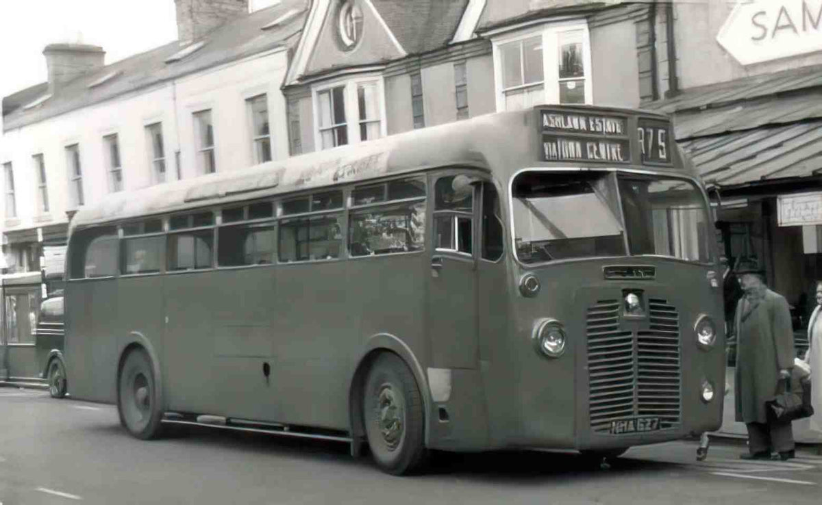 Warwickshire Rugby Single Decker Bus 1950s Vintage A4 Photo Print