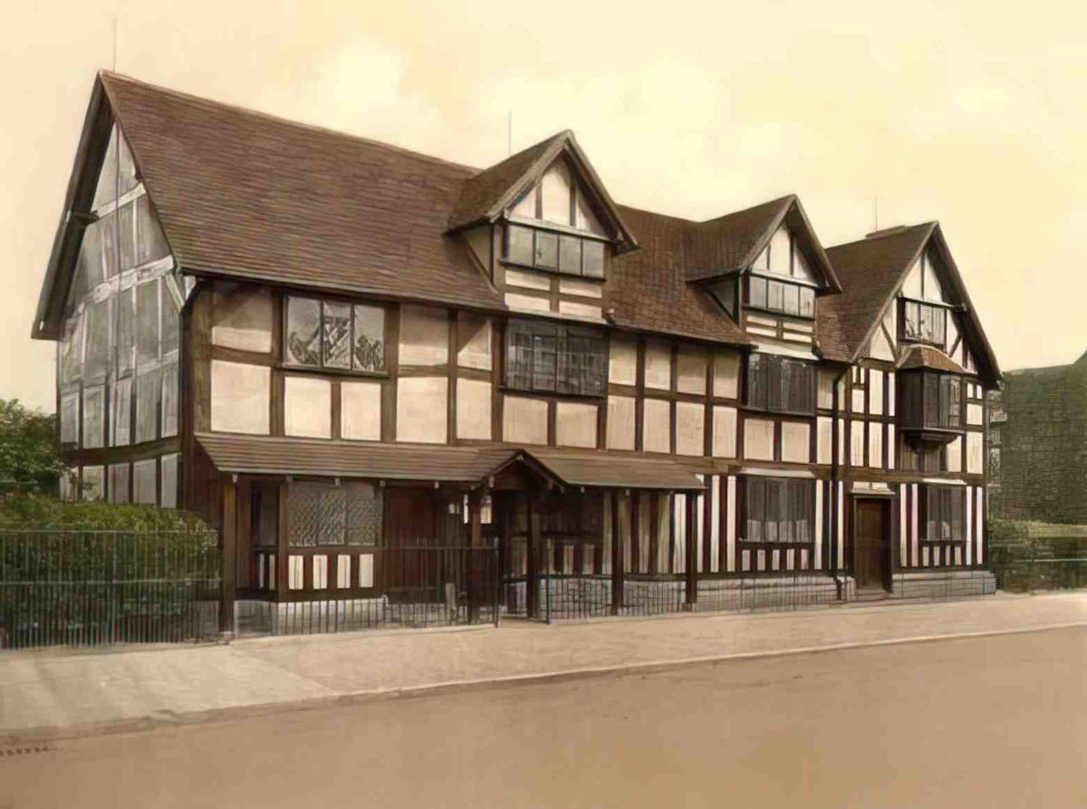 Warwickshire Stratford upon Avon Shakespeare's Birthplace Vintage A4 Photo Print