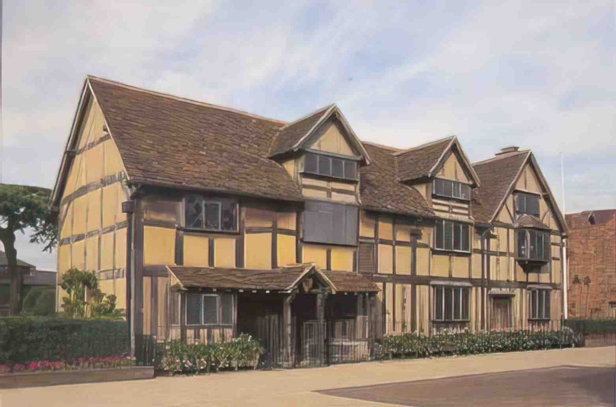 Warwickshire Stratford upon Avon William Shakespeare Birthplace Vintage A4 Photo Print