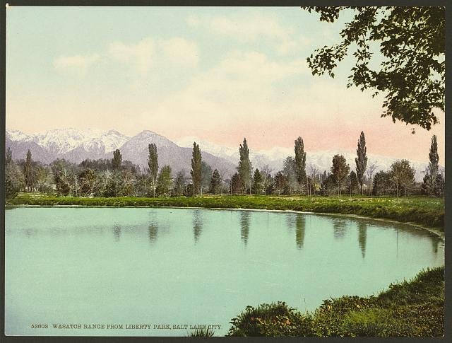 Wasatch Range from Liberty Park Salt Lake City Vintage A4 Photo Print