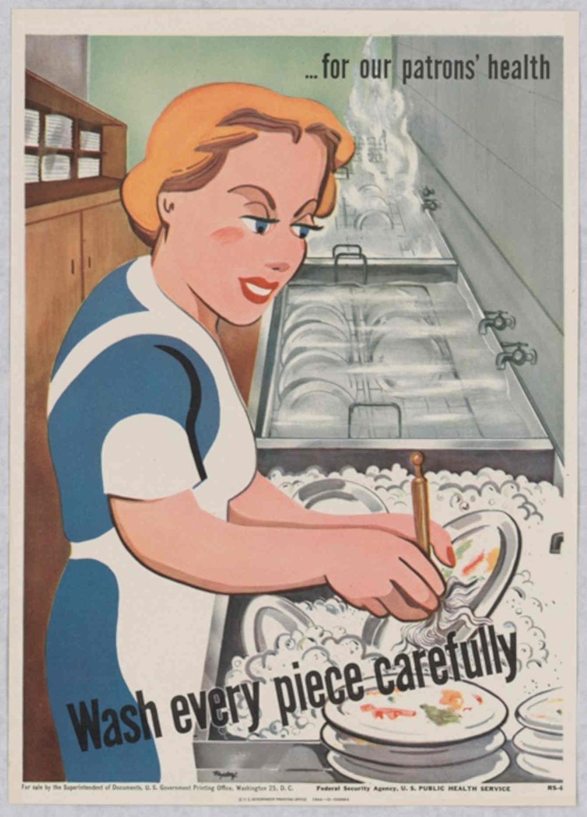 Wash Dishes Carefully American World War II Advert Poster