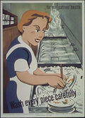 Wash Dishes Health Vintage Retro Advert Poster A4 Photo Print