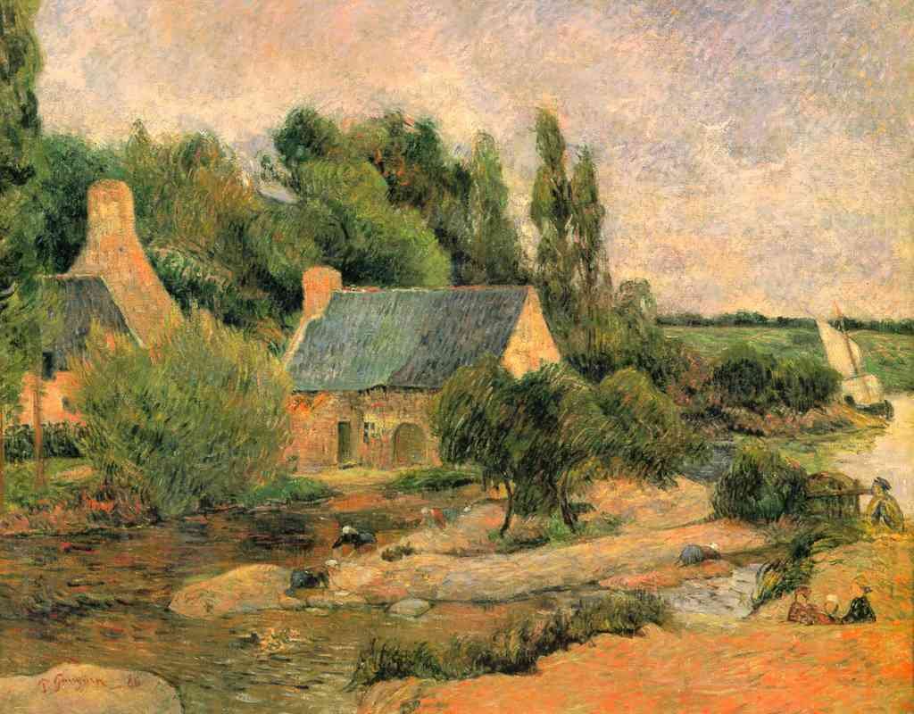 Washerwomen At Pont Aven Gauguin Impressionism A4 Photo Print