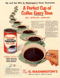 Washington Coffee Cups 1950s Vintage Retro Advert Poster