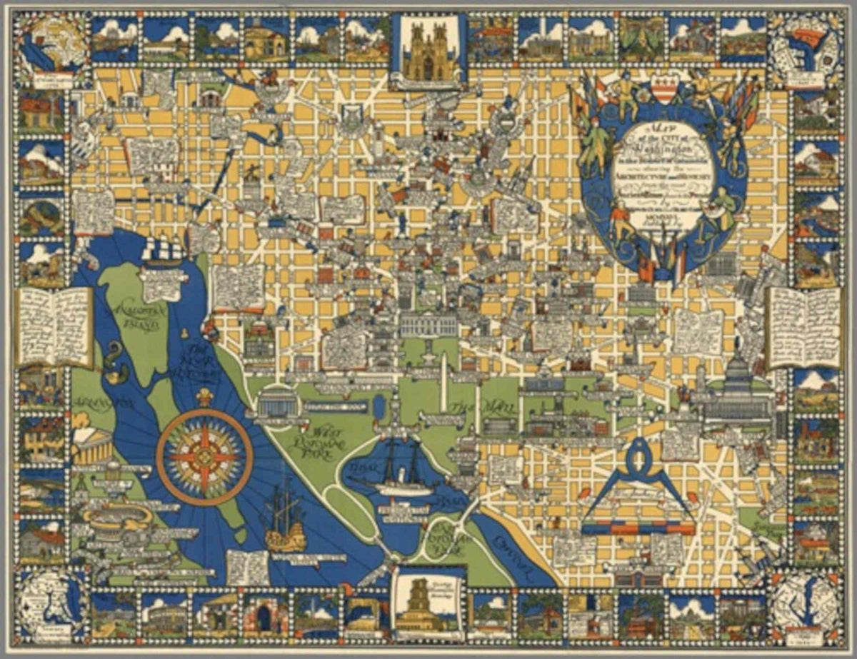 Washington Map 1911 Vintage Retro Advert Poster