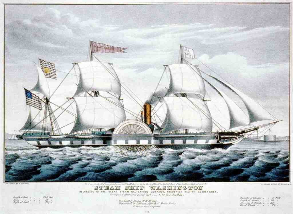 Washington Ship Vintage A4 Photo Print