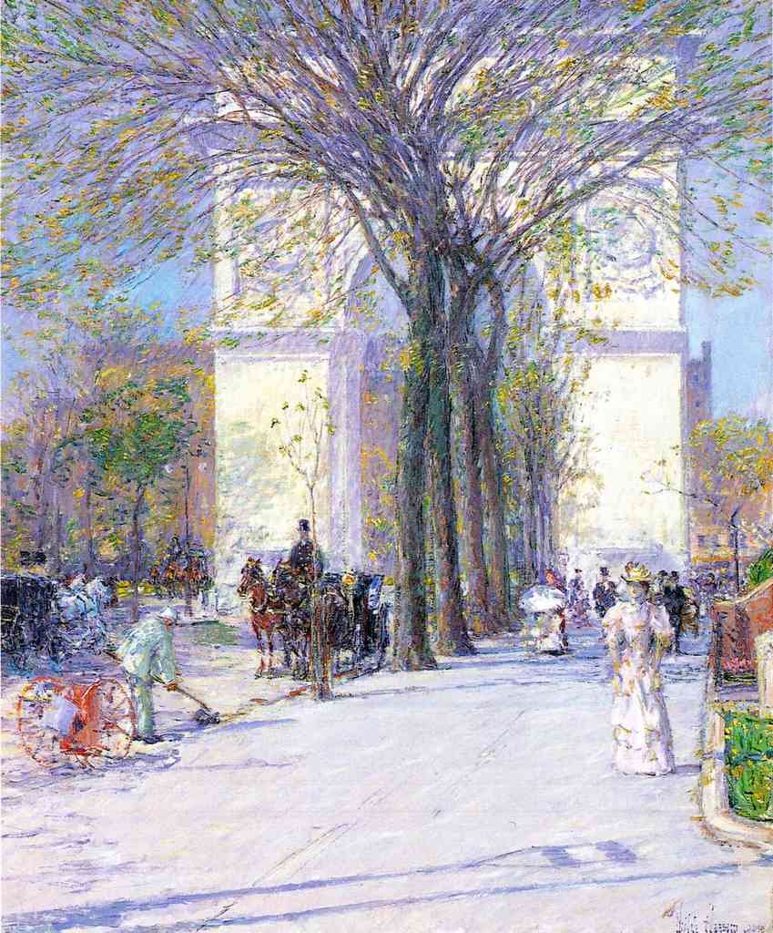 Washington Triumphal Arch In Spring Hassam Impressionism American A4 Photo Print