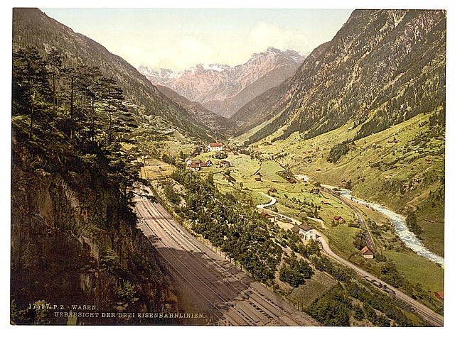 Wassen St Gotthard Railway Vintage A4 Photo Print