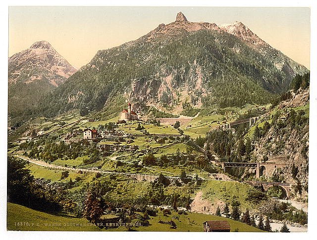 Wassen the tunnels St Gotthard Railway Vintage A4 Photo Print