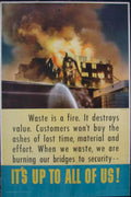 Waste Fire Poster Vintage Retro Advert Ads A4 Photo Print