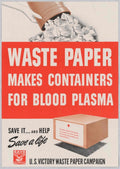 Waste Paper Plasma American World War II Advert Poster